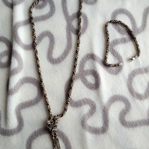 Sterling silver necklace and bracelet set - Picture 10 of 10